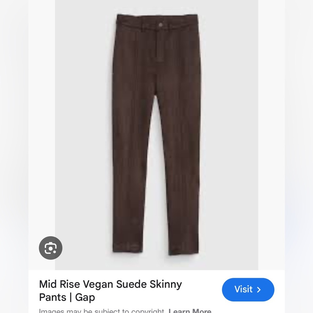 BNWT Gap suede skinny pants, 8
